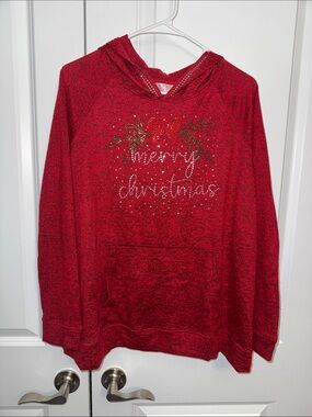 Women’s Red Holiday 'Merry Christmas' Hoodie Sweater